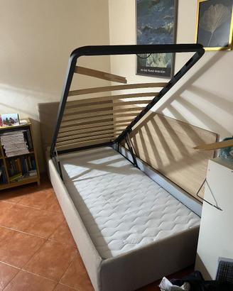 Letto contenitore singolo imbottito