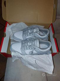 NIKE DUNK LOW RETRO BIANCHE GRIGIO, TAGLIA 43