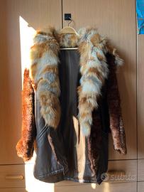 Giacca in pelle con pelliccia di lapin Lardieri