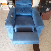 poltrona  reclinabile 3 motori colore azzurro