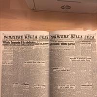Raccolta prime pagine del corriere della sera