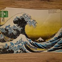 Cartelletta per fogli a4 giapponese onde Hokusai 