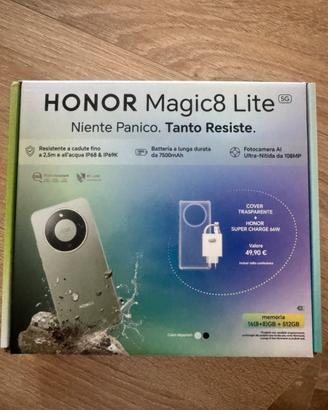 HONOR MAGIC8 LITE 8gb 512gb + cover + adattatore