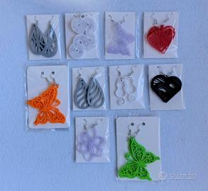 Lotto 10 paia di orecchini artigianali 