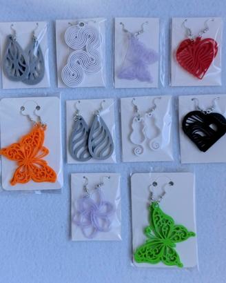 Lotto 10 paia di orecchini artigianali 