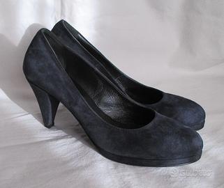 Décolleté blu pelle scamosciata come nuove 37