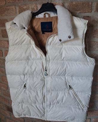 Moncler piumino smanicato color crema tg 1= S/M 
