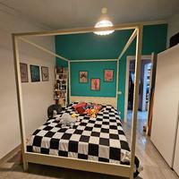Lrtto  matrimoniale baldacchino IKEA + materasso