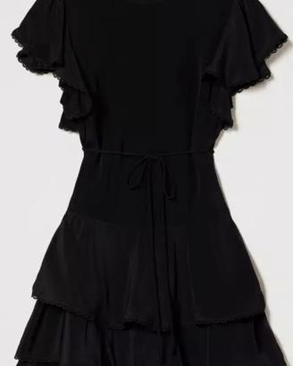 Twinset Abito in misto seta a balze