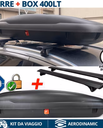Baule Box Tetto 400Lt con BARRE per Peugeot 3008
