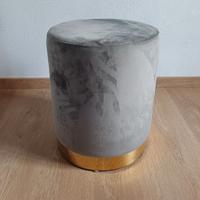 Pouf grigio tondo velluto Westwing