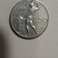 Moneta da 50 lire Mini del 1992
