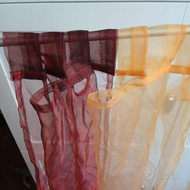 tende in organza giallo rosse nuove mai usate