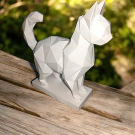 Scultura Gatto Geometrico