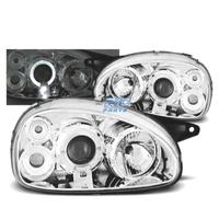 FARI PER OPEL CORSA B 93-00 ANGEL EYES FONDO CROMA