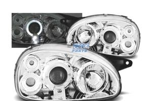 FARI PER OPEL CORSA B 93-00 ANGEL EYES FONDO CROMA