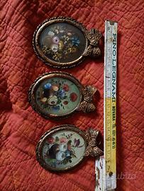 N. 3 miniature dipinte a mano liberty