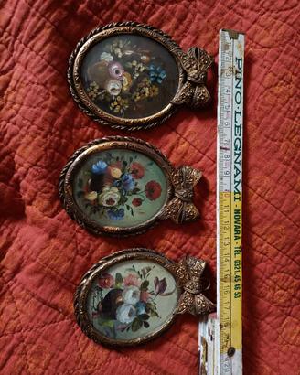 N. 3 miniature dipinte a mano liberty