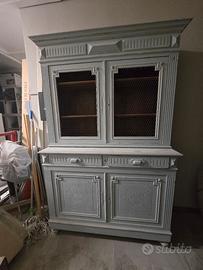 CREDENZA CON ALZATA PROVENZALE – AZZURRO POLVERE S