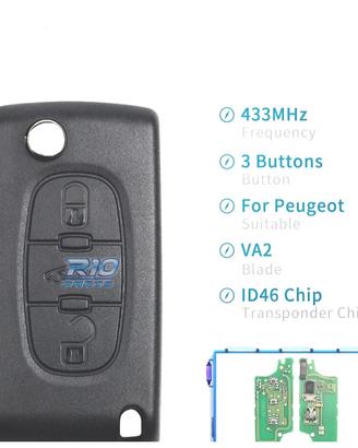 CHIAVE COMPLETA PEUGEOT 307 308 407 607