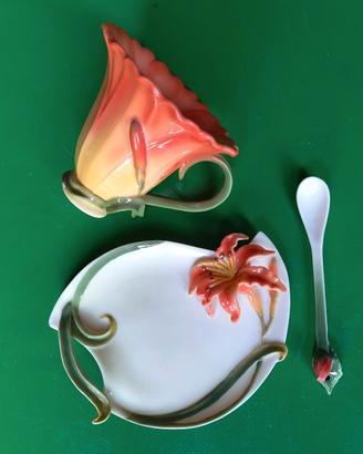 Set tazza, cucchiaio e piattino ceramica Fromone
