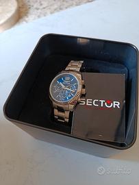 Sector orologio quadrante azzurro