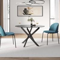 Tavolo da pranzo in vetro nero fumè