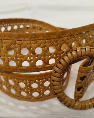 Cintura in paglia di Vienna vintage rattan cm 94