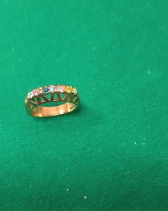 Anello diamantini colorati