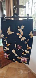 Sportmax gonna longuette nera con fiori.