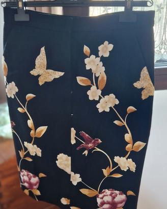 Sportmax gonna longuette nera con fiori.