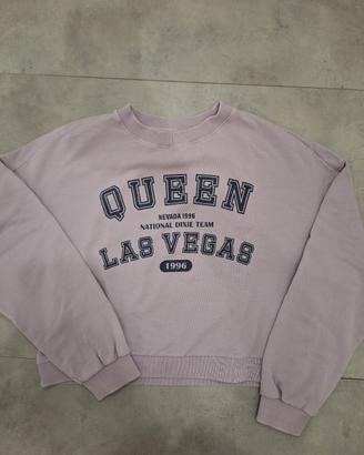 Felpa cropped Dixie lilla - Taglia S