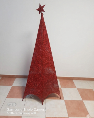 Albero di Natale Design Rosso Glitter