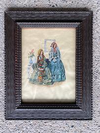 Quadro Moda Vittoriana 1850 Cornice Onde 37x30cm