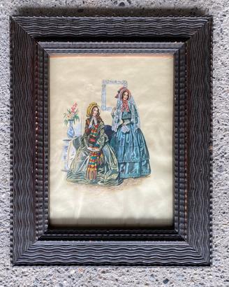 Quadro Moda Vittoriana 1850 Cornice Onde 37x30cm