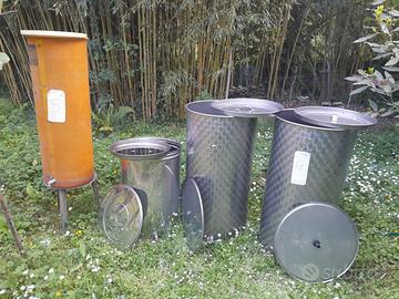 Contenitori vari, in acciaio inox e resina