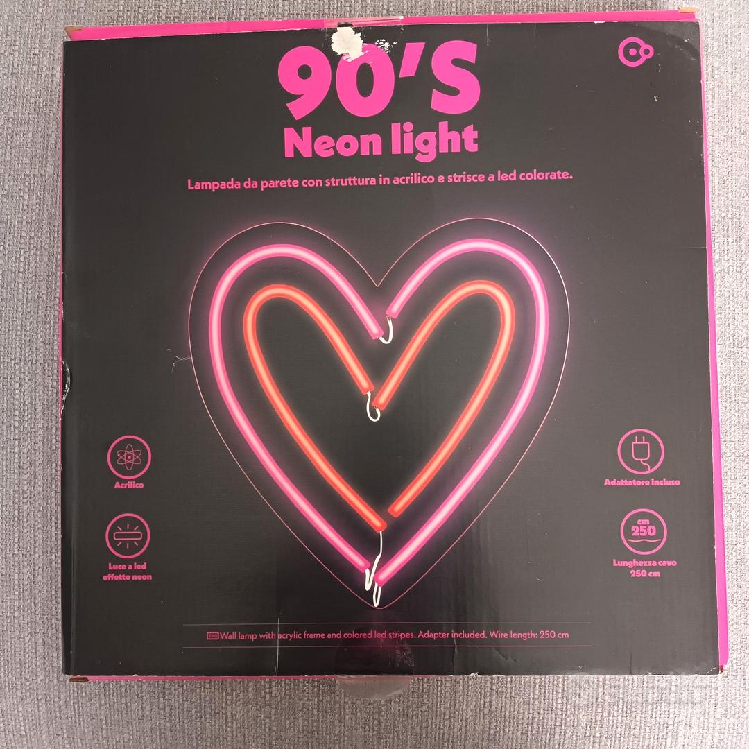 Lampada neon LED luce rosa cuore