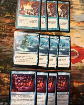 Lotto 12x carte Magic Mtg blu (3-4x)