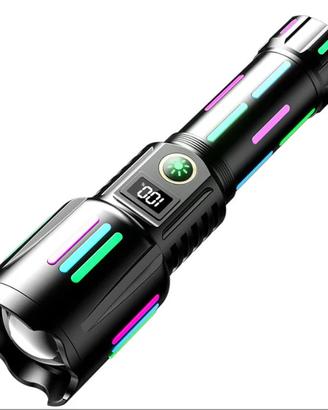 Torcia LED Alta Potenza Ricaricabile con Display🔦