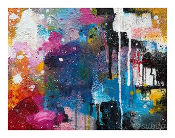 Quadro astratto tecnica mista  cm 43 x 33
