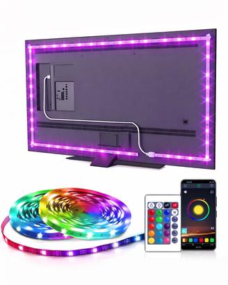 Striscia LED RGB 5m Bluetooth - luci per TV/gaming