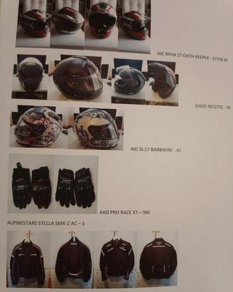  Caschi guanti e giubbotti per moto scooter