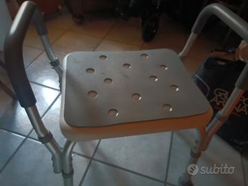 sgabello alluminio e plastica per doccia 