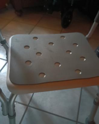 sgabello alluminio e plastica per doccia 