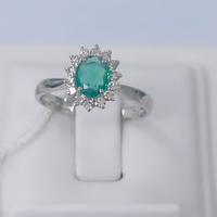 ANELLO SMERALDO NATURALE E DIAMANTI 