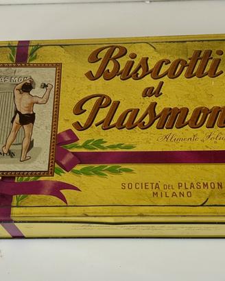 Scatola latta vintage Biscotti Plasmon originale g