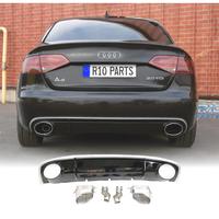 DIFFUSORE AUDI A4 B8 11-15 LOOK RS4 DOPPIA USCITA