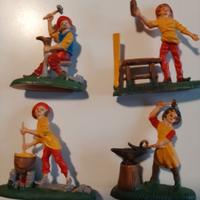 Presepe - 4 statuine raffiguranti mestieri