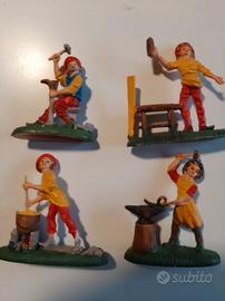 Presepe - 4 statuine raffiguranti mestieri