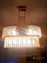 lampadario cristallo placcato in oro